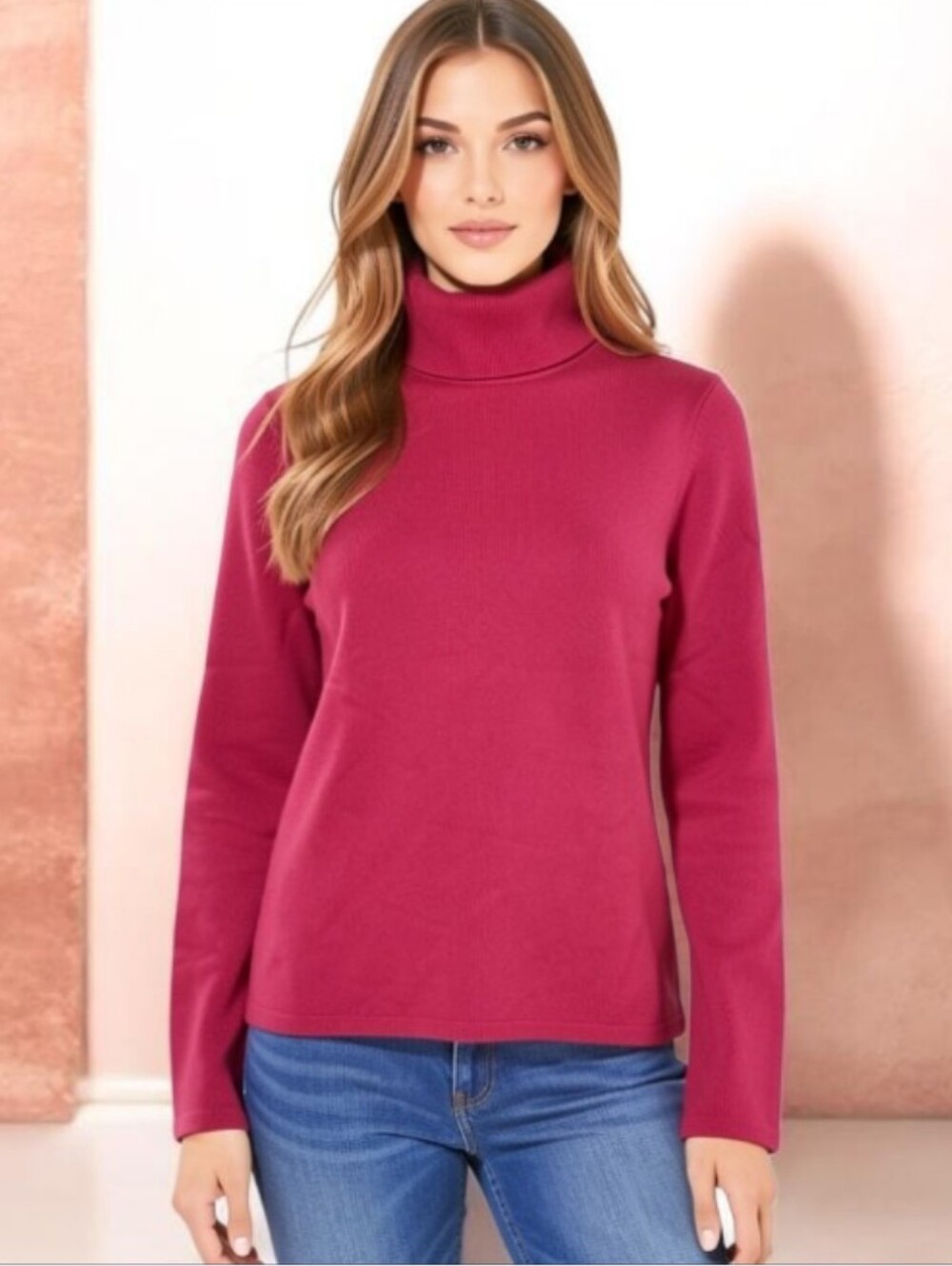 Lord & Taylor Cashmere Pink Turtleneck Sweater